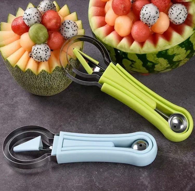 3 In 1 Watermelon Slicer Scoop, Stainless Steel Fruit Scooper, Kitchen Home Gadget Tool 3 In 1 Watermelon Slicer Scoop, Stainless Steel Fruit Scooper, Kitchen Home Gadget Tool